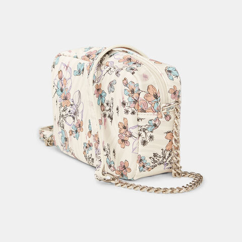 Bolso bandolera de mujer Bata Red Label con cadena y estampado floral , Floreal Bolso bandolera de mujer Bata Red Label con cadena y estampado floral , Floreal